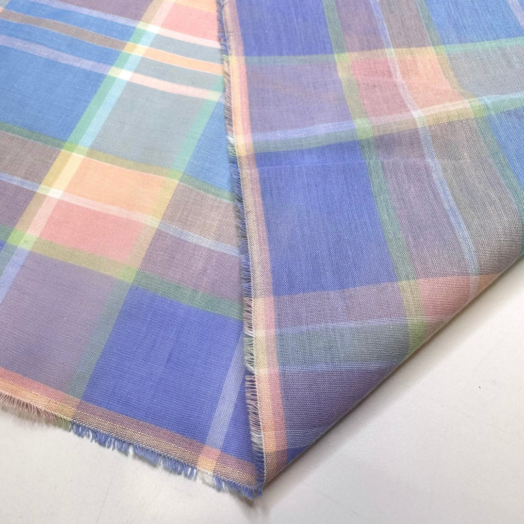 Peaceful Dreams - Vintage Cotton Blend Woven - Pastels Plaid - 2.85M Bundle - True Deadstock fabric Fabric by private - Sustainable Textile | FABCYCLE