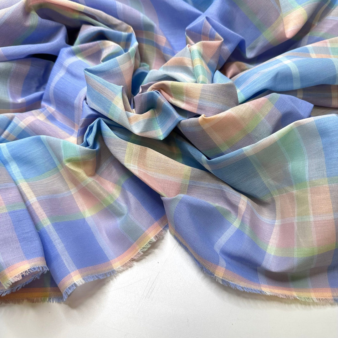 Peaceful Dreams - Vintage Cotton Blend Woven - Pastels Plaid - 2.85M Bundle - True Deadstock fabric Fabric by private - Sustainable Textile | FABCYCLE