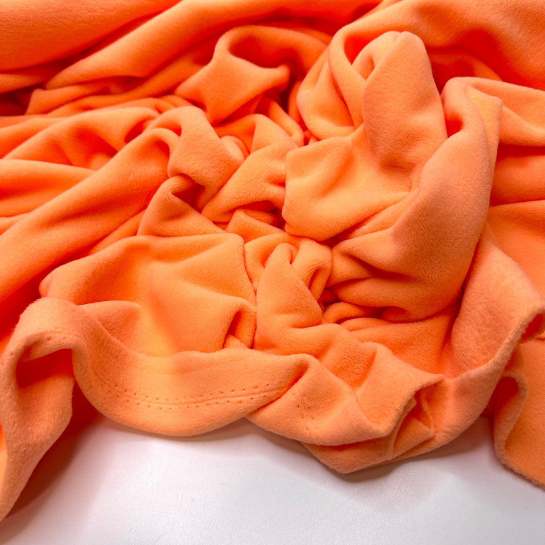 Peach Cobbler - Fleece Polyester Blend Knit - Light Orange - 2M Bundle - True Deadstock fabric Fabric by private - Sustainable Textile | FABCYCLE