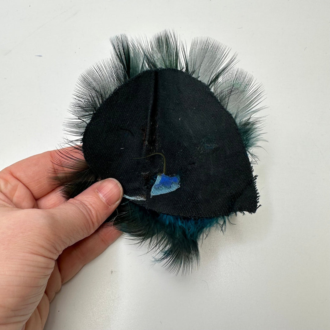Peacock Hat Piece Feathers - Blue/Black - Individual - True Deadstock supplies Fabric by private - Sustainable Textile | FABCYCLE