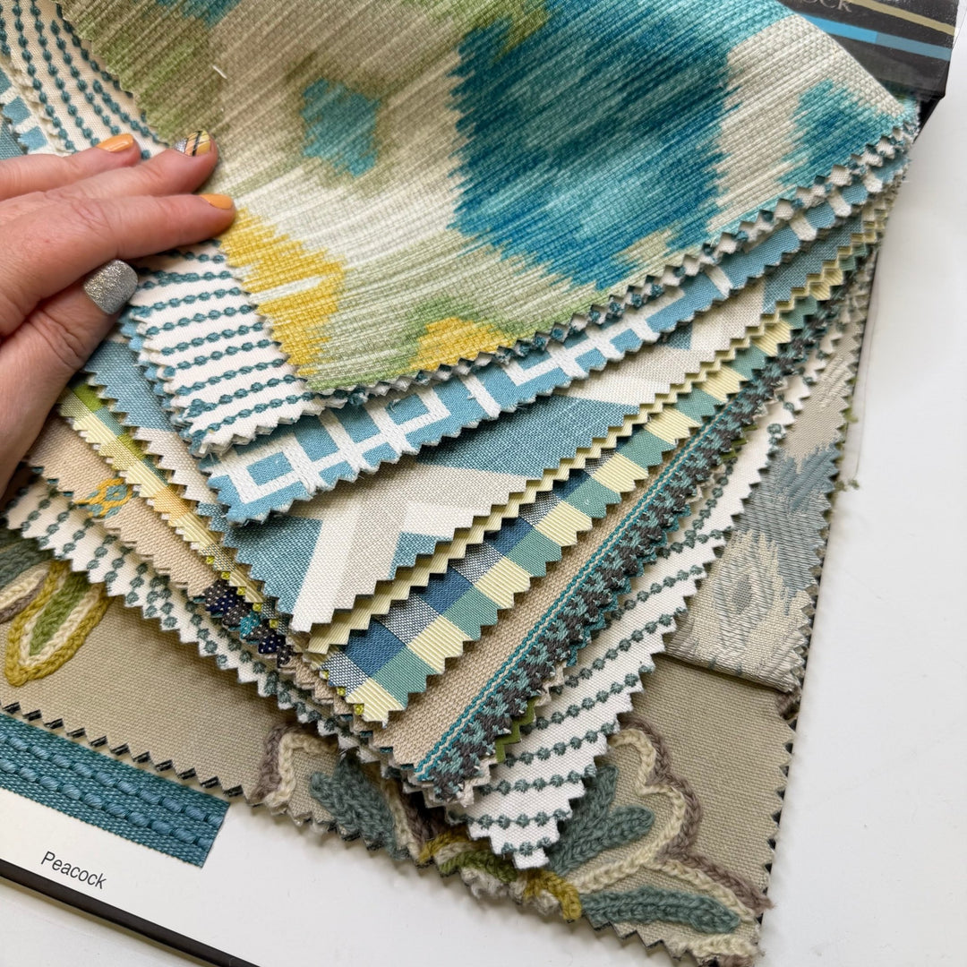 Peacock - Home Décor Sample Books - Lg Rectangle - True Deadstock fabric Fabric by private - Sustainable Textile | FABCYCLE