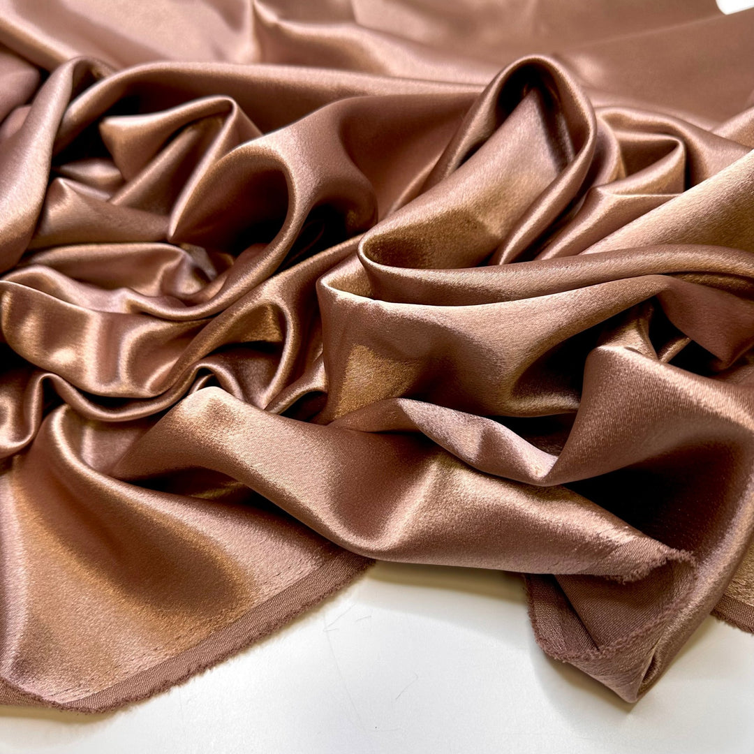 Penny Collection - Satin Polyester Blend Woven - Light Brown - Bundles - True Deadstock fabric Fabric by private - Sustainable Textile | FABCYCLE