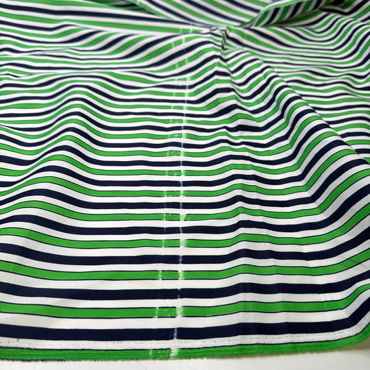 Peppermint Liquor - Poly Woven - Green Navy White Stripes - 1.35M Bundle - True Deadstock fabric Fabric by private - Sustainable Textile | FABCYCLE