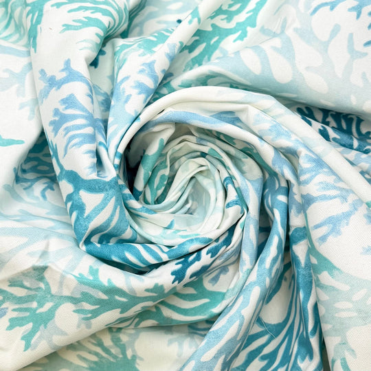 Perfect Beach Bag - Polyester Blend Woven - White/Blue Coral - 1.2M Bundle - True Deadstock fabric Fabric by private - Sustainable Textile | FABCYCLE