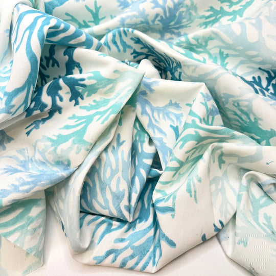 Perfect Beach Bag - Polyester Blend Woven - White/Blue Coral - 1.2M Bundle - True Deadstock fabric Fabric by private - Sustainable Textile | FABCYCLE