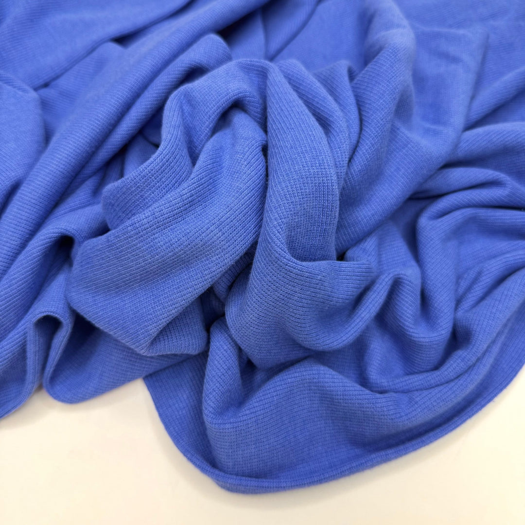 Perfect Hiking Weather - Tubular Rib Knit Poly/Rayon Knit - Blue - 1.9M Bundle - True Deadstock fabric Fabric by private - Sustainable Textile | FABCYCLE
