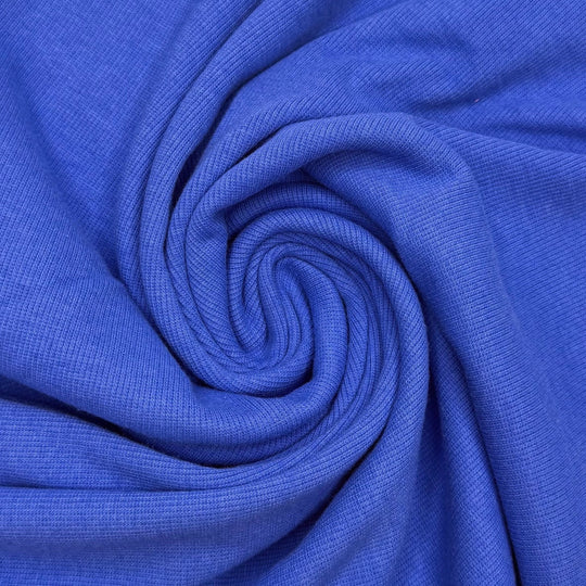 Perfect Hiking Weather - Tubular Rib Knit Poly/Rayon Knit - Blue - 1.9M Bundle - True Deadstock fabric Fabric by private - Sustainable Textile | FABCYCLE