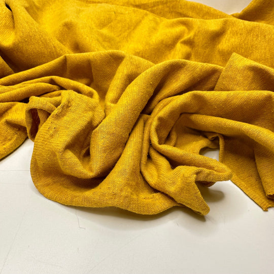 Perfect Mustard Glaze - Jersey Linen Blend Knit - Yellow - 2M Bundle - True Deadstock fabric Fabric by private - Sustainable Textile | FABCYCLE