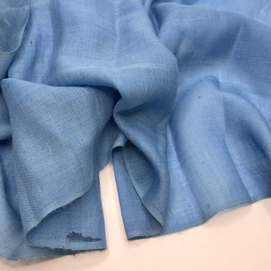 Perfect Picnic Weather - Wool Woven - Light Blue - 3M Bundle - True Deadstock fabric Fabric by private - Sustainable Textile | FABCYCLE
