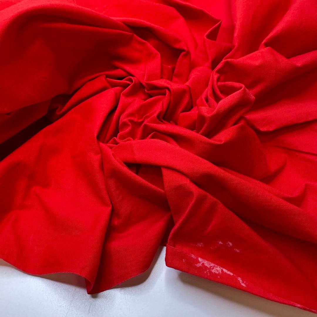 Perfect Red Apple - Cotton Woven - Red - 1.9M Bundle - True Deadstock fabric Fabric by private - Sustainable Textile | FABCYCLE