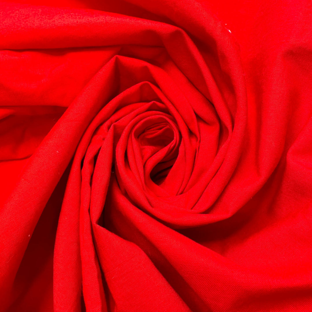 Perfect Red Apple - Cotton Woven - Red - 1.9M Bundle - True Deadstock fabric Fabric by private - Sustainable Textile | FABCYCLE