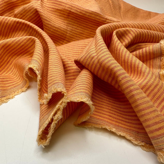 Perfect Sunset - Linen Woven - Light Red/Orange Stripes - 1.3M Bundle - True Deadstock fabric Fabric by private - Sustainable Textile | FABCYCLE