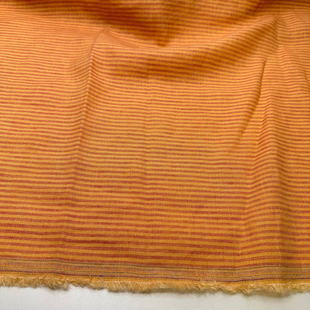 Perfect Sunset - Linen Woven - Light Red/Orange Stripes - 1.3M Bundle - True Deadstock fabric Fabric by private - Sustainable Textile | FABCYCLE