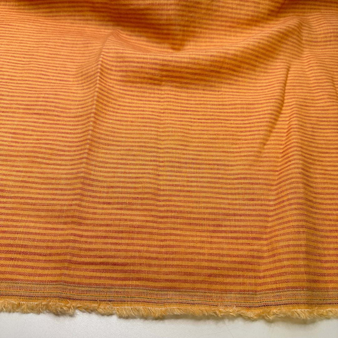 Perfect Sunset - Linen Woven - Light Red/Orange Stripes - 1.3M Bundle - True Deadstock fabric Fabric by private - Sustainable Textile | FABCYCLE