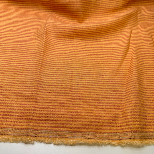 Perfect Sunset - Linen Woven - Light Red/Orange Stripes - 1.3M Bundle - True Deadstock fabric Fabric by private - Sustainable Textile | FABCYCLE
