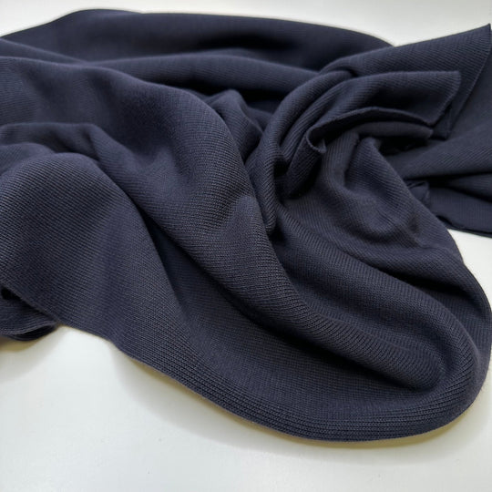 Perfectly Worn In Sweater - Tubular Rib Knit Poly/Cotton Knit - Dark Navy - Bundles - True Deadstock fabric Fabric by private - Sustainable Textile | FABCYCLE