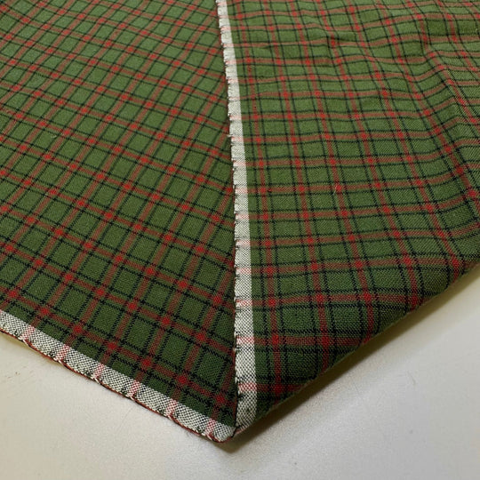 Perfectly Wrapped Gifts - Cotton Woven - Green/Red Plaid - Bundles - True Deadstock fabric Fabric by private - Sustainable Textile | FABCYCLE