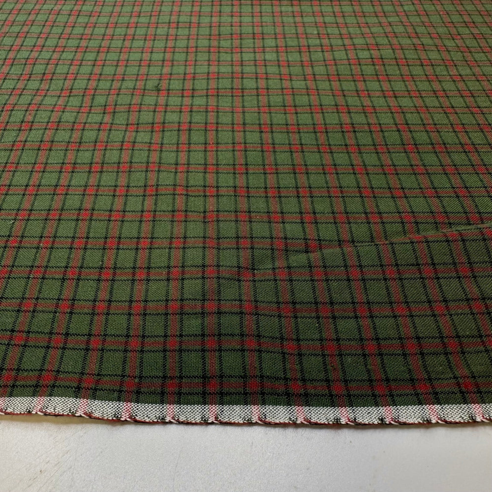 Perfectly Wrapped Gifts - Cotton Woven - Green/Red Plaid - Bundles - True Deadstock fabric Fabric by private - Sustainable Textile | FABCYCLE