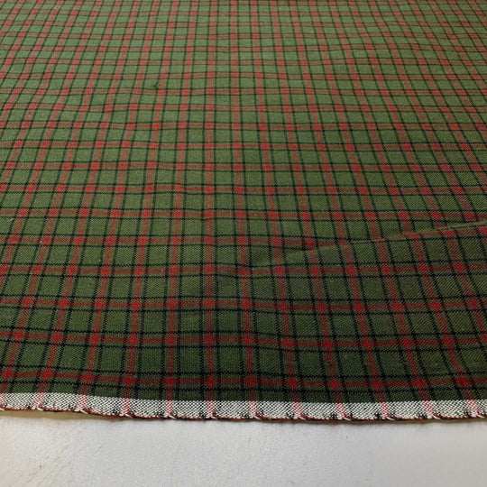 Perfectly Wrapped Gifts - Cotton Woven - Green/Red Plaid - Bundles - True Deadstock fabric Fabric by private - Sustainable Textile | FABCYCLE