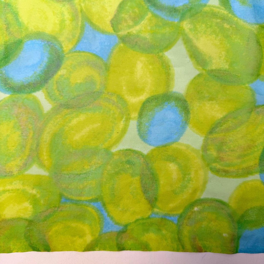 Peridot - Chiffon Silk Woven - Light Green/Blue Abstract - 0.9M Bundle - True Deadstock fabric Fabric by private - Sustainable Textile | FABCYCLE