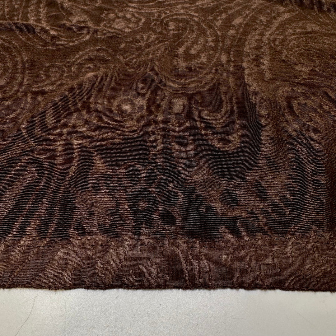 Petrified Wood - Polyester Blend Knit - Brown Paisley - 1.15M Bundle - True Deadstock fabric Fabric by private - Sustainable Textile | FABCYCLE