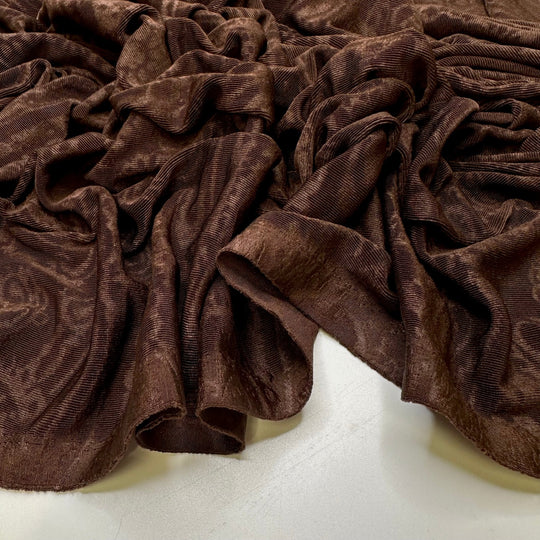 Petrified Wood - Polyester Blend Knit - Brown Paisley - 1.15M Bundle - True Deadstock fabric Fabric by private - Sustainable Textile | FABCYCLE