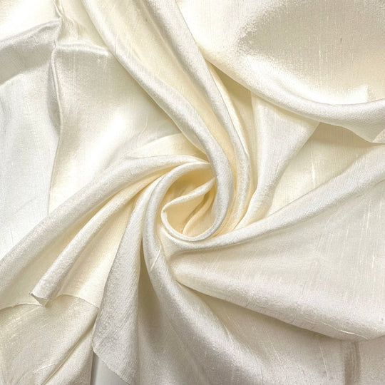 Phantom Seductress - Slub In The Weave Satin Silk Blend Woven - Cream - 3.6M Bundle - True Deadstock fabric Fabric by private - Sustainable Textile | FABCYCLE