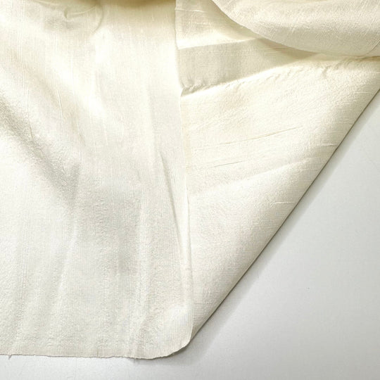 Phantom Seductress - Slub In The Weave Satin Silk Blend Woven - Cream - 3.6M Bundle - True Deadstock fabric Fabric by private - Sustainable Textile | FABCYCLE