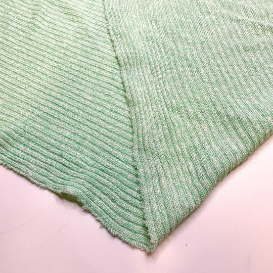 Photo Booth - Rib Knit Cotton/Poly Knit - Light Green - 1M Bundle - True Deadstock fabric Fabric by private - Sustainable Textile | FABCYCLE