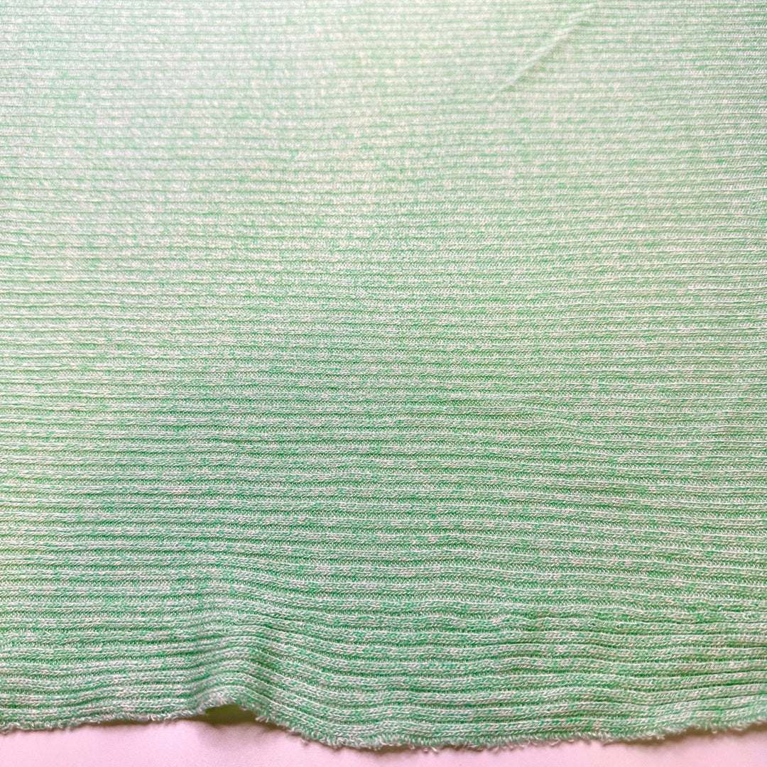 Photo Booth - Rib Knit Cotton/Poly Knit - Light Green - 1M Bundle - True Deadstock fabric Fabric by private - Sustainable Textile | FABCYCLE