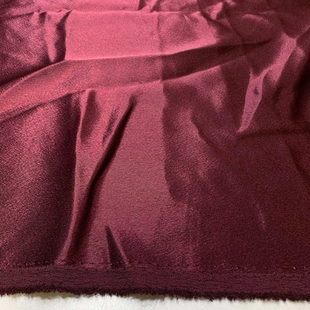 Picking Out A Wine - Satin Polyester Blend Woven - Burgundy - 1M Bundle - True Deadstock fabric Fabric by private - Sustainable Textile | FABCYCLE