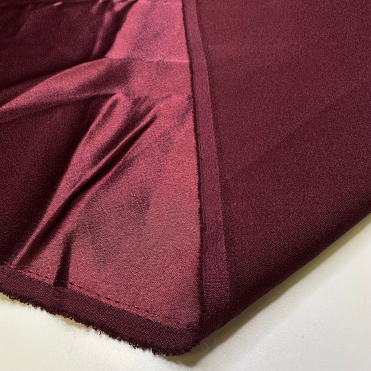 Picking Out A Wine - Satin Polyester Blend Woven - Burgundy - 1M Bundle - True Deadstock fabric Fabric by private - Sustainable Textile | FABCYCLE