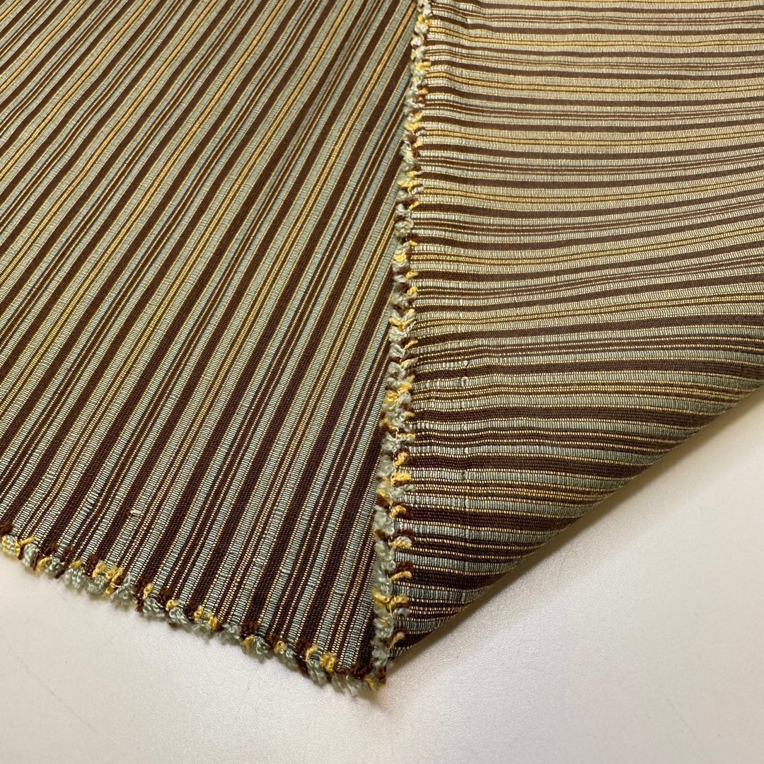 Picking Out Groomsmen Tuxes - Cotton Blend Woven - Blue/Brown Stripes - 1.55M Bundle - True Deadstock fabric Fabric by private - Sustainable Textile | FABCYCLE