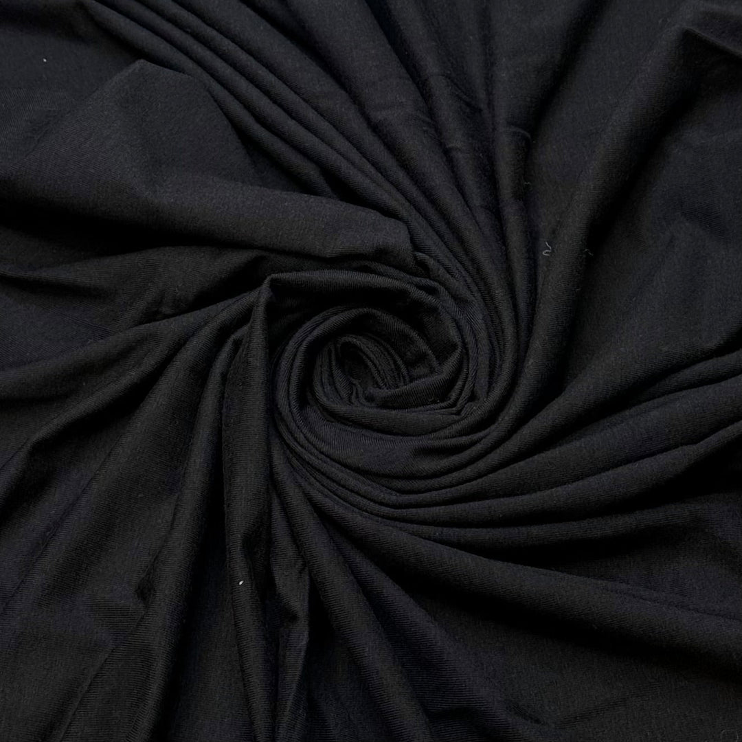 Picking Up Litter - Jersey Natural Blend Knit - Black - 1M Bundle - True Deadstock fabric Fabric by private - Sustainable Textile | FABCYCLE