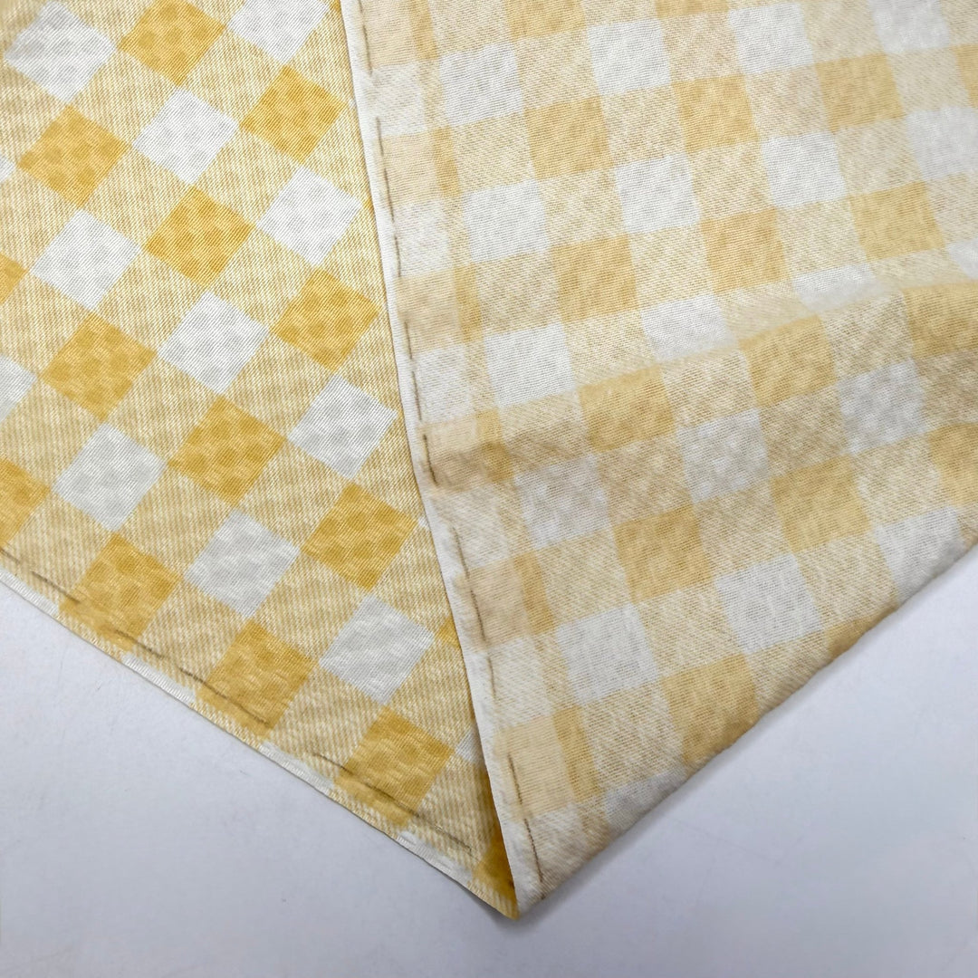 Picnic Bag - Polyester Blend Woven - Yellow/Cream Gingham - 2.1M Bundle - True Deadstock fabric Fabric by private - Sustainable Textile | FABCYCLE
