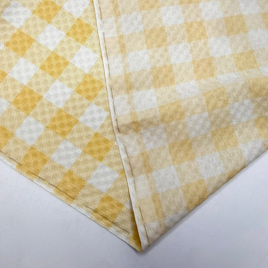 Picnic Bag - Polyester Blend Woven - Yellow/Cream Gingham - 2.1M Bundle - True Deadstock fabric Fabric by private - Sustainable Textile | FABCYCLE