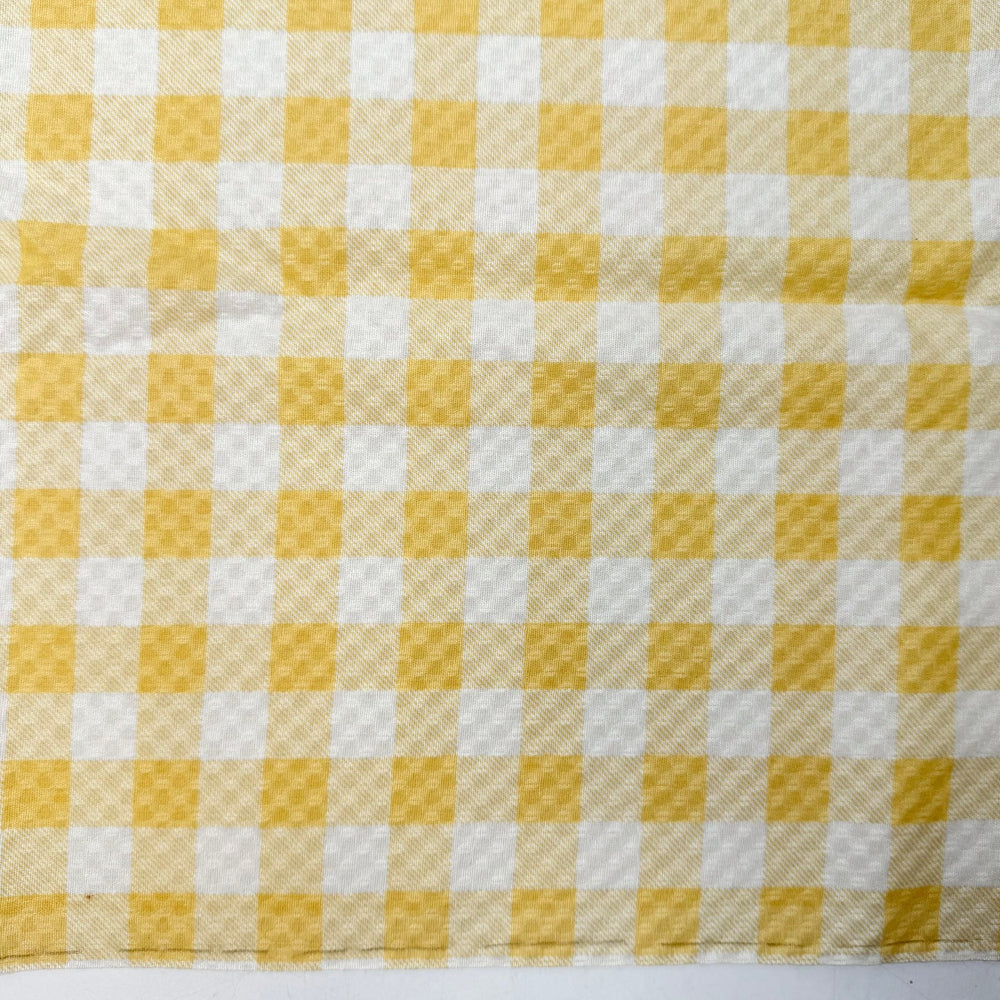Picnic Bag - Polyester Blend Woven - Yellow/Cream Gingham - 2.1M Bundle - True Deadstock fabric Fabric by private - Sustainable Textile | FABCYCLE