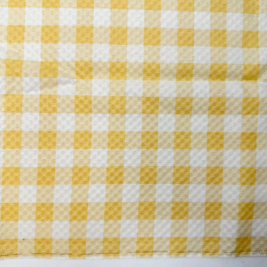 Picnic Bag - Polyester Blend Woven - Yellow/Cream Gingham - 2.1M Bundle - True Deadstock fabric Fabric by private - Sustainable Textile | FABCYCLE