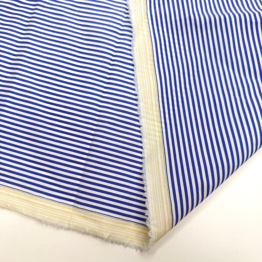 Picnic Couture - Poplin Cotton/Nylon Woven - Blue/White Stripes - 0.9M Bundle - True Deadstock fabric Fabric by private - Sustainable Textile | FABCYCLE