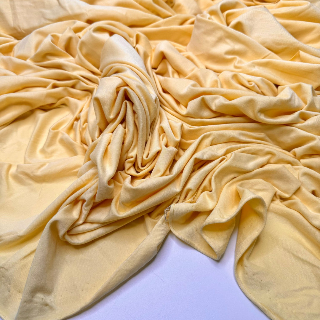 Picnic Potluck - Jersey Bamboo Blend Knit - Light Yellow - 2M Bundle - True Deadstock fabric Fabric by private - Sustainable Textile | FABCYCLE