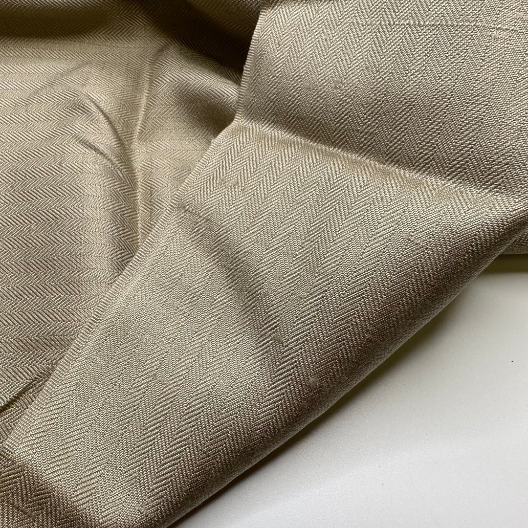 Pie Dough - Twill Weave Cotton Blend Woven - Light Beige Stripes - 3.4M Bundle - True Deadstock fabric Fabric by private - Sustainable Textile | FABCYCLE