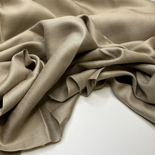 Pie Dough - Twill Weave Cotton Blend Woven - Light Beige Stripes - 3.4M Bundle - True Deadstock fabric Fabric by private - Sustainable Textile | FABCYCLE