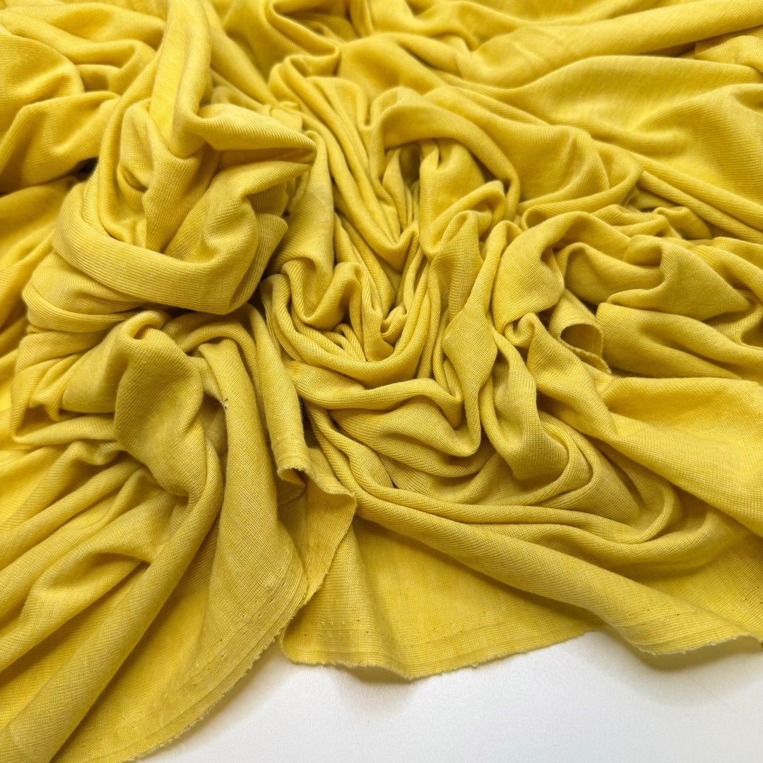 Pineapple Tart - Rib Knit Poly/Cotton Knit - Yellow - 3.7M Bundle - True Deadstock fabric Fabric by private - Sustainable Textile | FABCYCLE