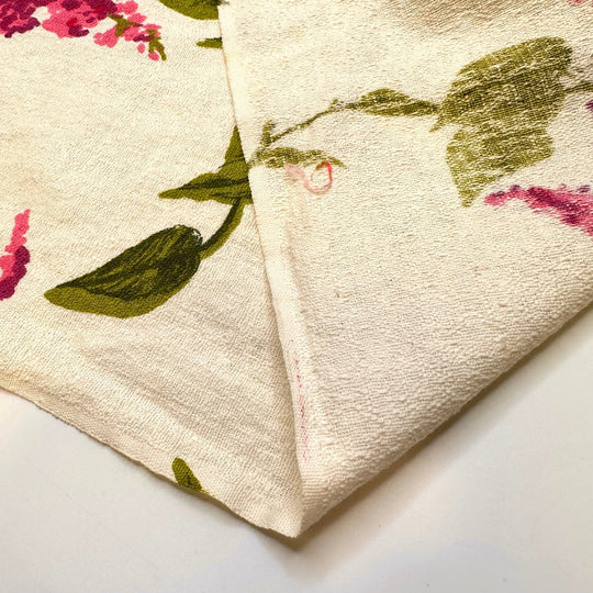 Pink Lilac Scent - Slub Cotton Woven - White/Pink Floral - 1.9M Bundle - True Deadstock fabric Fabric by private - Sustainable Textile | FABCYCLE