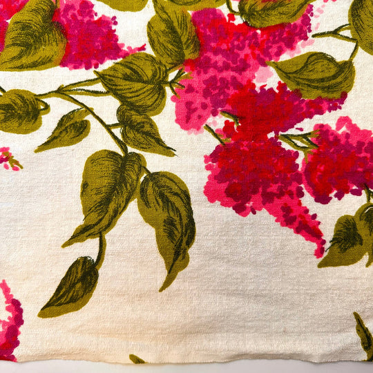 Pink Lilac Scent - Slub Cotton Woven - White/Pink Floral - 1.9M Bundle - True Deadstock fabric Fabric by private - Sustainable Textile | FABCYCLE