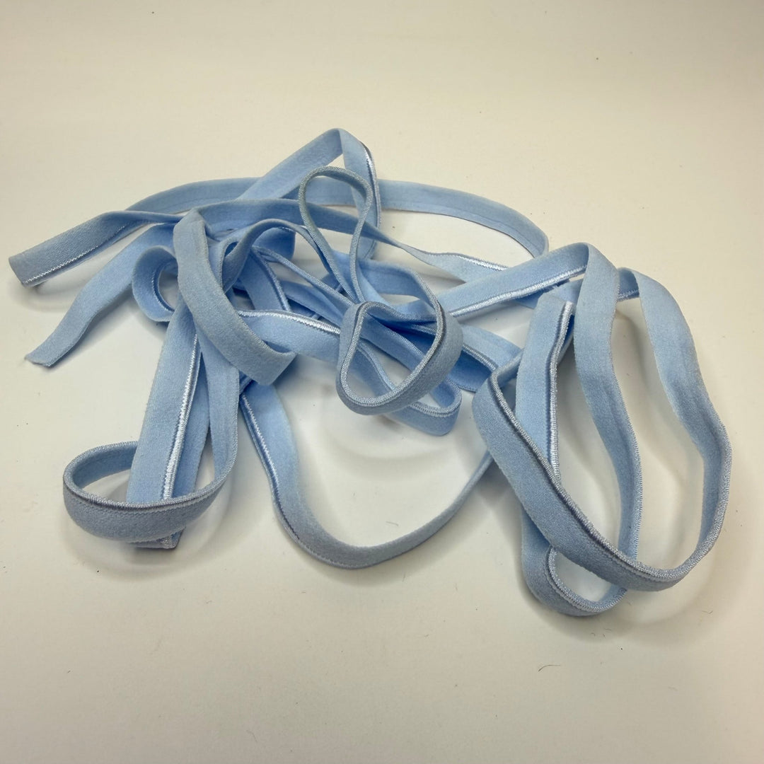 ¼" Piped Edge Elastic - Light Blue - 2M Bundle - True Deadstock supplies Fabric by private - Sustainable Textile | FABCYCLE