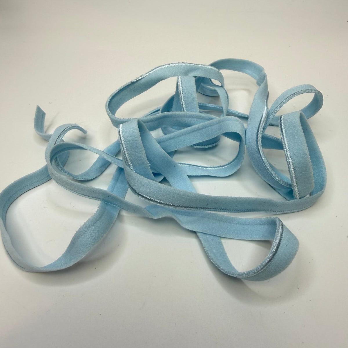 ¼" Piped Edge Elastic - Winter Light Blue - 2M Bundle - True Deadstock supplies Fabric by private - Sustainable Textile | FABCYCLE
