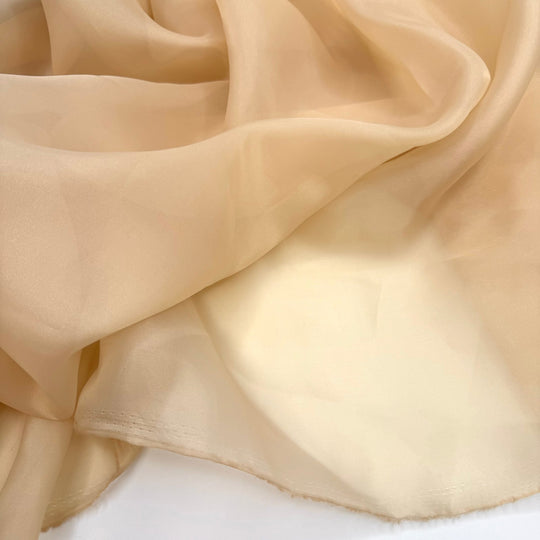 Pizza Jokes Are So Cheesy - Organza Polyester Blend Woven - Light Beige - 2.7M Bundle - True Deadstock fabric Fabric by private - Sustainable Textile | FABCYCLE
