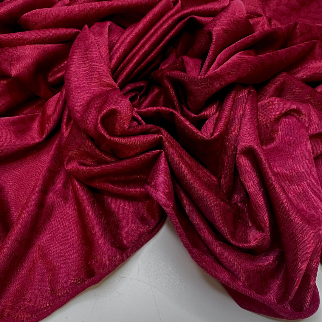 Pizza Pops - Polyester Blend Knit - Light Burgundy Geometric - 1M Bundle - True Deadstock fabric Fabric by private - Sustainable Textile | FABCYCLE