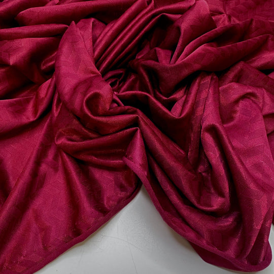 Pizza Pops - Polyester Blend Knit - Light Burgundy Geometric - 1M Bundle - True Deadstock fabric Fabric by private - Sustainable Textile | FABCYCLE
